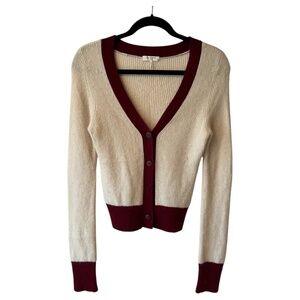 rag & bone Preppy Crop Cream Cashmere/Wool Cardigan Size Medium